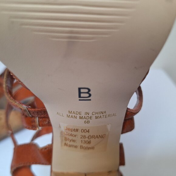 Bakers Chunky Platform Heels Strappy Leather Caged Sandals Y2K Neutral Cork 6 - Picture 6 of 12